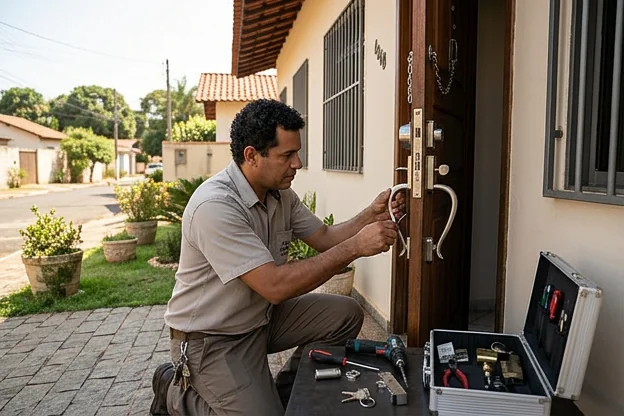 Casa com sistemas de segurança instalados por chaveiro em Catalão.